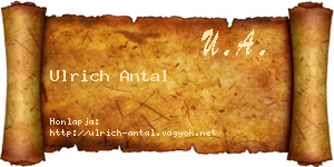 Ulrich Antal névjegykártya